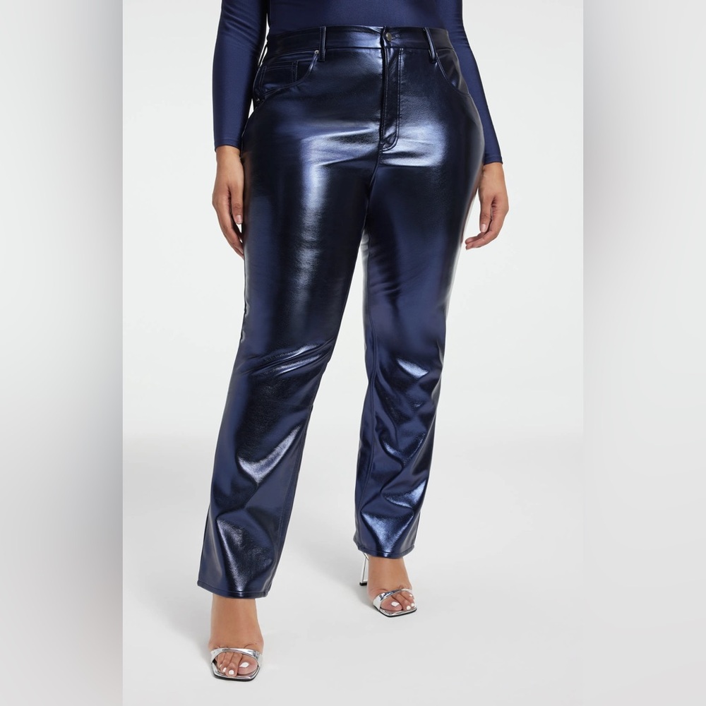 Good American Midnight Blue Metallic Pants